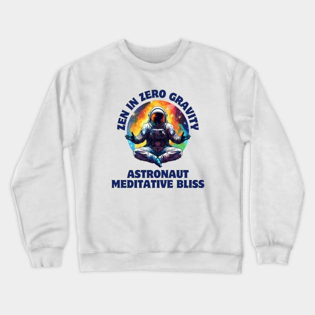 Zen in Zero Gravity: Astronaut Meditative Bliss Astronaut Meditating Crewneck Sweatshirt by OscarVanHendrix